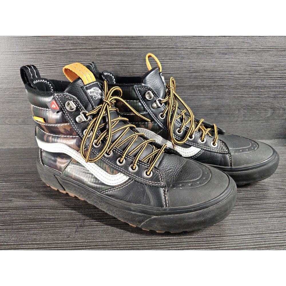 Vans Sk8-Hi MTE 2.0 DX Black Leather Shoes Sneakers Camo Primaloft Mens Size 9.5